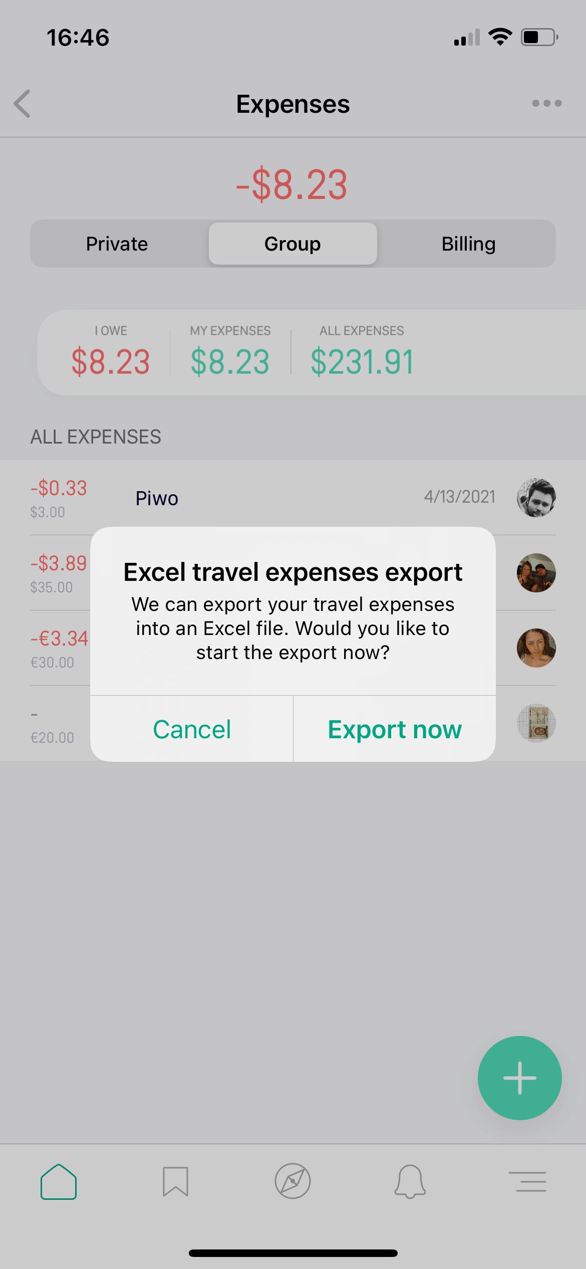 Expenses Export.